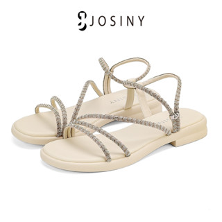 JOSINY รองเท้าแตะชายหาด ส้นแบน รับลมร้อน ใส่สบาย เข้ากับทุกการแต่งกาย สําหรับผู้หญิง 2023