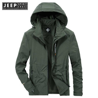 Jeep SPIRIT 1941 ESTD ใหม่ เสื้อแจ็กเก็ตลําลอง ทรงหลวม ถอดออกได้ สําหรับผู้ชาย วัยกลางคน และเด็ก ไซซ์ M-4XL