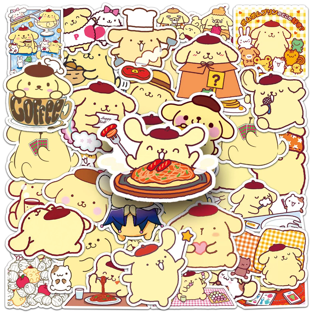 50 ชิ้นสุดน่ารัก Pompompurin Creative Original สติกเกอร์สําหรับแล็ปท็อป/โทรศัพท์/หมวกกันน็อค/มอเตอร์/รถ DIY กันน้ํา Graffiti สติกเกอร์ Home Decal