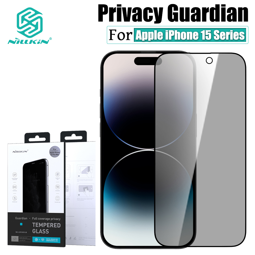 NILLKIN iPhone 15 Pro Max 15 Plus 15 Pro กระจกนิรภัยความเป็นส่วนตัวยามป้องกันแสงสะท้อน ฟิล์มป้องกันหน้าจอระเบิด