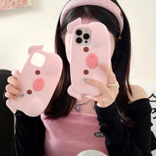 เคสโทรศัพท์มือถือ ซิลิโคน ลายหูหมูน่ารัก สําหรับ Iphone 14promax 13 promax 12 promax 11