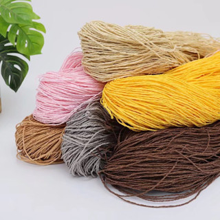 200G Raffia Straw Yarn Handmade หมวกถักกระเป๋าเส้นด้ายถัก