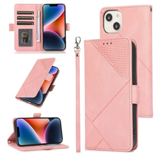 เคสโทรศัพท์หนัง PU ฝาพับ พร้อมช่องใส่บัตร และขาตั้ง สําหรับ iPhone 14 15 Plus Pro Max