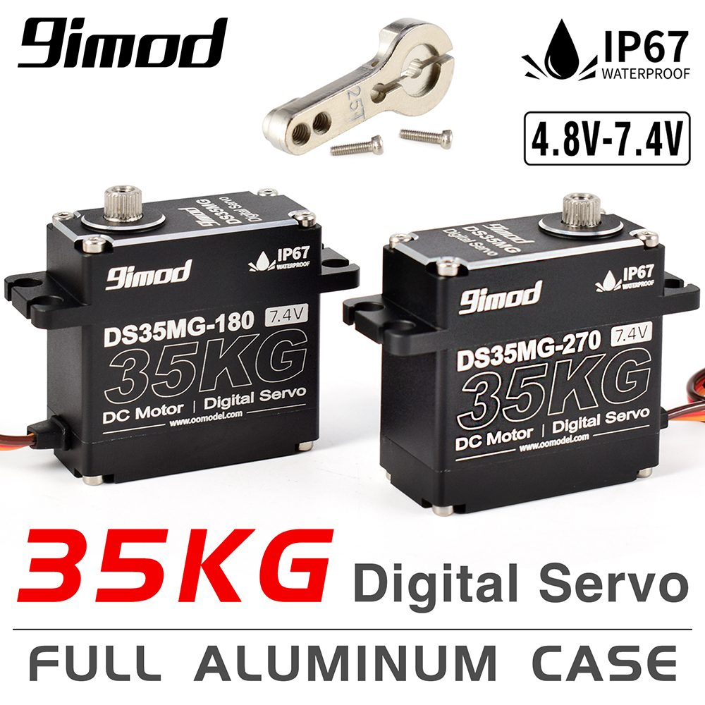 9imod DS35MG เซอร ์ โวกันน ้ ํา 35กก .°/270° เคสอลูมิเนียมเต ็ มรูปแบบเกียร ์ สแตนเลสแรงบิดสูงสําหรับ 1/6 1/8 1/10 1/12 RC Car/Robot/Bot DIY