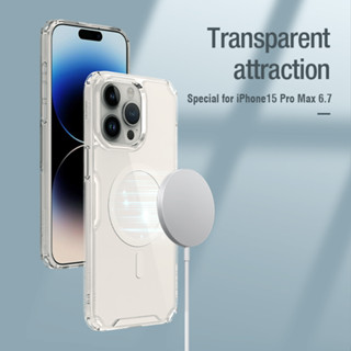 Nillkin For Apple iPhone 15 Pro Max/iPhone 15 Plus/iPhone 15/15 Pro Nature TPU Pro Magnetic Case PC TPU Clear Back Cover Shockproof Phone Casing Protective Shell