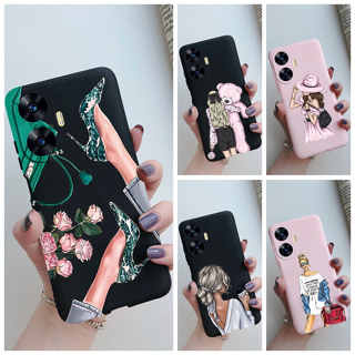 เคสโทรศัพท์มือถือ ซิลิโคนนิ่ม TPU กันกระแทก ลายเด็กผู้หญิงสวย สําหรับ Realme Narzo N55