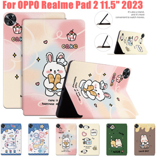 เคสแท็บเล็ตหนัง PU ลายการ์ตูนน่ารัก คุณภาพสูง สําหรับ OPPO Realme Pad 2 11.5 นิ้ว 2023 Realme Pad2 11.5