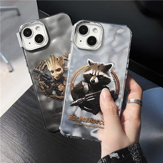 เคสนิ่ม ลายการ์ตูนจรวด Racecoon GROOT สําหรับ iPhone 11 12 13 14 15 PRO MAX iPhone15 iPhone15Pro