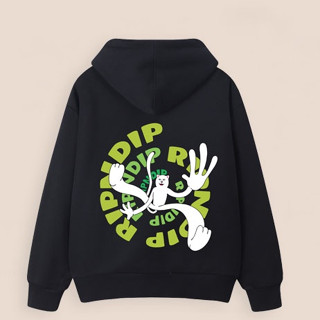 Ripndip เสื้อกันหนาว แขนยาว มีฮู้ด ทรงหลวม ลายการ์ตูนแมว ราคาถูก สําหรับผู้ชาย และผู้หญิง