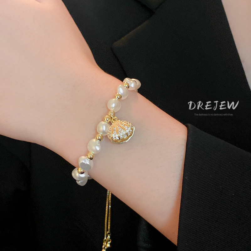 DREJEW สร้อยข้อมือ ประดับไข่มุก สไตล์ฝรั่งเศสย้อนยุค หรูหรา เหมาะกับคนแพ้ง่าย