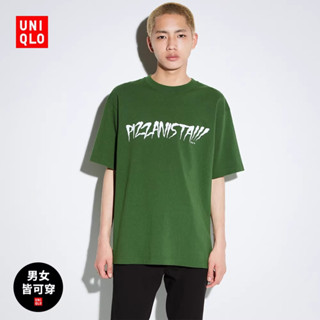 Uniqlo รองเท้าคู่รัก สําหรับผู้ชาย ผู้หญิง (UT) L.A. เสื้อยืด แขนสั้น พิมพ์ลาย EATS