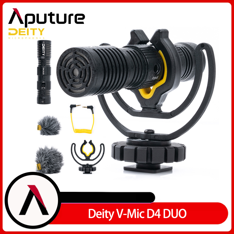 ไมโครโฟนไร้สาย Deity V-Mic D4 Duo Dual Head Cardioid Shotgun สําหรับโทรศัพท์มือถือ DSLR วิดีโอ Youtu