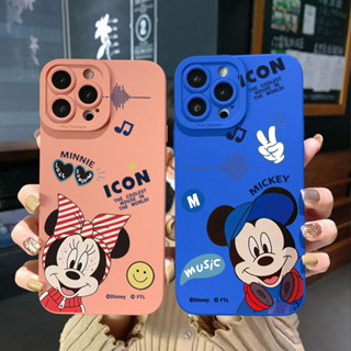 เคสโทรศัพท์มือถือ ขอบสี่เหลี่ยม ลายมิกกี้ มินนี่เมาส์น่ารัก สําหรับ iPhone 15 Pro Max 11 Pro XS Max 8 7 Plus SE2 SE3 2020