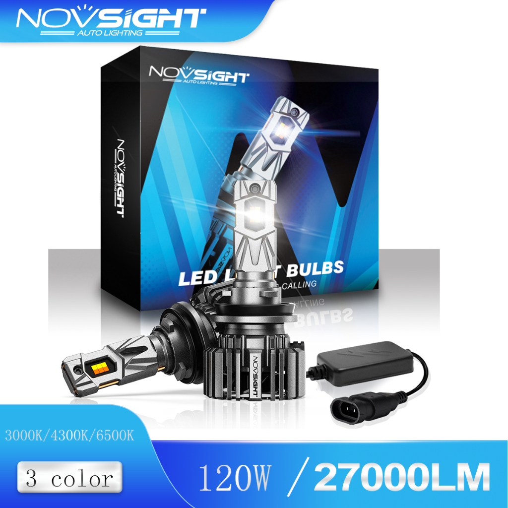 Novsight N73T H11 ไฟตัดหมอก LED 3000K 4300K 6000K 120W สามสี สําหรับรถยนต์ 270000Lm คู่