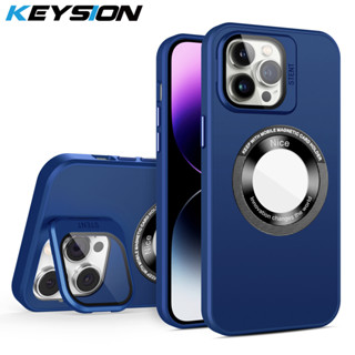 Keysion เคสโทรศัพท์มือถือ PC แข็ง ป้องกันเลนส์กล้อง พร้อมขาตั้ง สําหรับ iPhone 13 Pro Max 12 11 Pro Max