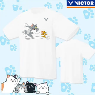 Victor 2023 ใหม่ เสื้อกีฬาแขนสั้น ลายทีมเทนนิส แบดมินตัน แฟชั่นคู่รัก สําหรับผู้ชาย และผู้หญิง