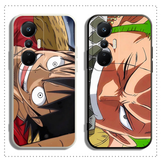 เคส Infinix Hot 12 12i 11 11s 10 10s 10i 9 Play nfc 2021 2022 X682 X662 X675 X6812 X6817 X665 โทรศัพท์มือถือแบบนิ่ม ผิวด้าน ลายลูฟี่โซโร่ สีดํา สําหรับ