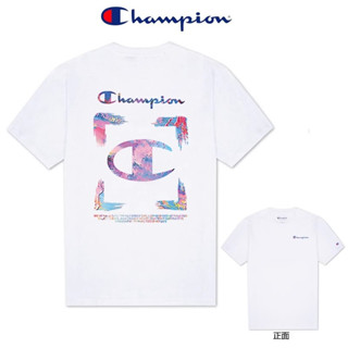 Champion เสื้อยืดคอกลม แขนสั้น พิมพ์ลายตัวอักษร ทรงหลวม แฟชั่นฤดูร้อน สําหรับผู้ชาย และผู้หญิง