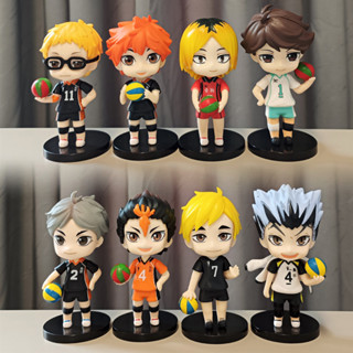 ไฮคิว!! ไฮคิวญี่ปุ่น 9-10 ซม. 8 ชิ้น / ชุด โมเดลฟิกเกอร์ PVC อนิเมะ Hinata Shoyo Tobio Kageyama Sugawara Koushi Volleyball Q Version ของเล่นสําหรับเด็ก