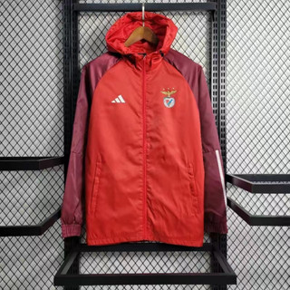 ใหม่ Benfica เสื้อแจ็กเก็ต เสื้อฟุตบอล สีแดง สําหรับผู้ชาย ไซซ์ 23-24