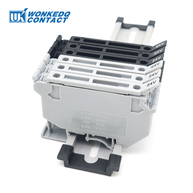 Uk5-hesi สกรูฟิวส์ Terminal Block Din Rail Connector 24 V/220 V LED ตัดการเชื่อมต่อ Lever ติดตั้ง NS35 C45