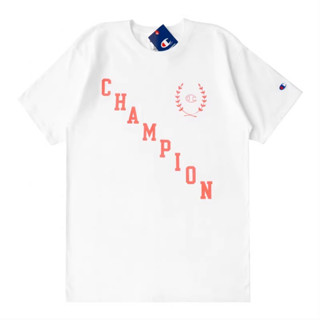 Champion เสื้อยืดลําลอง แขนสั้น คอกลม ทรงหลวม พิมพ์ลาย แฟชั่นฤดูร้อน