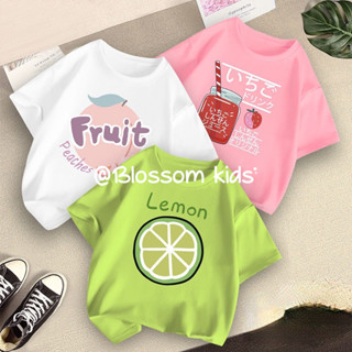 Blossom Kids Childrens Topเสื้อยืดแขนสั้นเด็กชายและเด็กหญิง  เสื้อยืดแขนสั้น ลายการ์ตูน สําหรับเด็กผู้หญิง