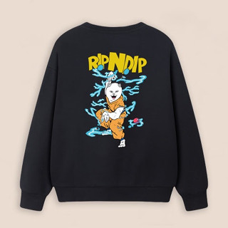 Ripndip เสื้อกันหนาว คอกลม แขนยาว ลายการ์ตูนแมว ทรงหลวม สําหรับผู้ชาย ผู้หญิง