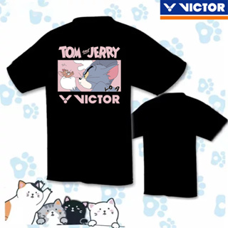 Victor ใหม่ เสื้อกีฬาแบดมินตัน แขนสั้น ระบายอากาศ แห้งเร็ว แห้งเร็ว 2023