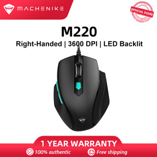 Machenike M220 เมาส์เกมแบบมีสาย 3600 DPI LED LED Backlit Design Mouse สำหรับแล็ปท็อปคอมพิวเตอร์พีซี