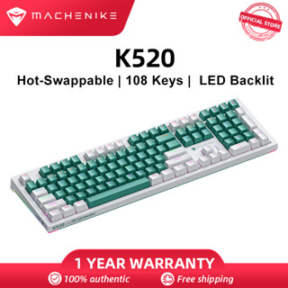 Machenike K520 คีย์บอร์ดเชิงกลแบบมีสาย Hot-Swappable 108 Keys LED Backlit Anti-Ghosting Keys