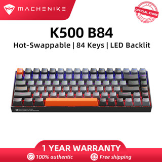 Machenike K500 B84 คีย์บอร์ดเชิงกล Hot-Swappable แป้นพิมพ์เกม 84 ปุ่ม LED Backlit