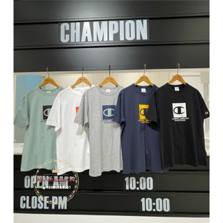 Champion Champion เสื้อยืดแขนสั้น พิมพ์ลายตัวอักษร ทรงหลวม แฟชั่นฤดูร้อน สําหรับผู้ชาย และผู้หญิง