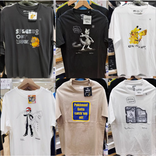 ใหม่ Uniqlo Uniqlo เสื้อยืดลําลอง แขนสั้น พิมพ์ลายโปเกม่อน Elf Pokemon Co branded UT Pikachu Bijia Super สําหรับผู้ชาย ผู้หญิง