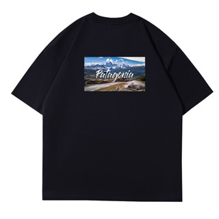 เสื้อยืดแขนสั้น พิมพ์ลาย Patagonia แฟชั่นคลาสสิก สไตล์เรโทร สําหรับผู้ชาย และผู้หญิง