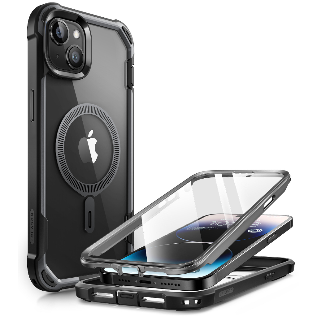 I-blason Ares Mag เคสโทรศัพท์มือถือแบบใส กันกระแทก เต็มตัว สองชั้น พร้อมตัวป้องกันหน้าจอ สําหรับ iPhone 15 Plus 6.7 นิ้ว