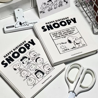 สมุดโน้ตไดอารี่ ลายการ์ตูน Snoopy ทรงสี่เหลี่ยม แบบหนา เครื่องเขียน สําหรับนักเรียน