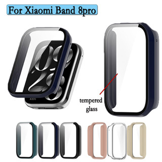 สําหรับ Xiaomi Band 8pro เคส + กระจกเต็มรูปแบบ PC เคสแข็ง พร้อมกระจกนิรภัย ป้องกันหน้าจอ คุณภาพสูง