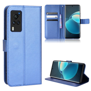 เคสโทรศัพท์มือถือหนัง PU ฝาพับ พร้อมช่องใส่บัตร ตั้งได้ สําหรับ VIVO X60 Pro X60Pro