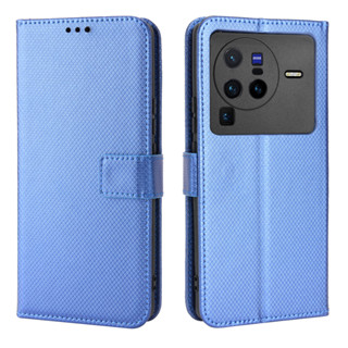 เคสโทรศัพท์มือถือหนัง PU ฝาพับ พร้อมช่องใส่บัตร ตั้งได้ สําหรับ VIVO X80 Pro X80Pro