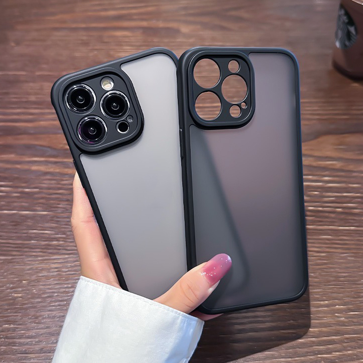 【Matte black color acrylic hard case】เคส compatible for iPhone 13 14 15 pro max case