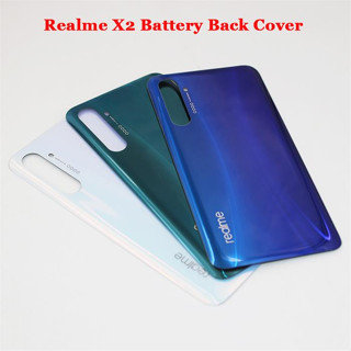 ฝาครอบแบตเตอรี่ด้านหลัง ของแท้ แบบเปลี่ยน สําหรับ OPPO Realme X2 Realme XT RMX1991 + สติกเกอร์โลโก้