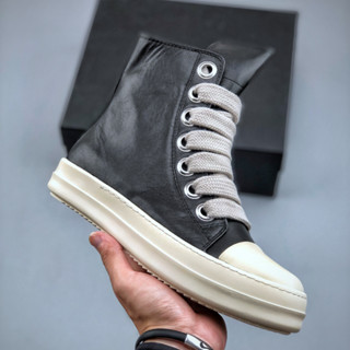 Rick OWENS RO Fogachine รองเท้าผ้าใบแฟชั่น หนังลูกวัว 2023