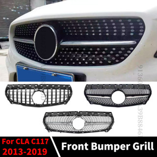 ตะแกรงกระจังหน้ารถยนต์ GT ตาข่ายเพชร สําหรับ Mercedes Benz CLA C117 W117 2013-2019 180 200 220 260