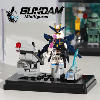 Leyu MOC โมเดลฟิกเกอร์กันดั้ม อิฐ 4-in-1 Mecha พร้อมกล่องจัดเก็บ