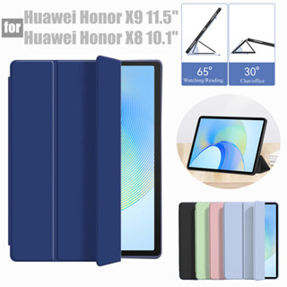 Huawei Honor Pad X9 11.5" 2023 Tablet Cover PU Leather Case with Slim Silicon Smart Magnetic Stand Flip Case for Honor X8 10.1"