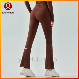 Lululemon ใหม่ กางเกงกีฬา โยคะ เอวสูง ขาบาน DSP640