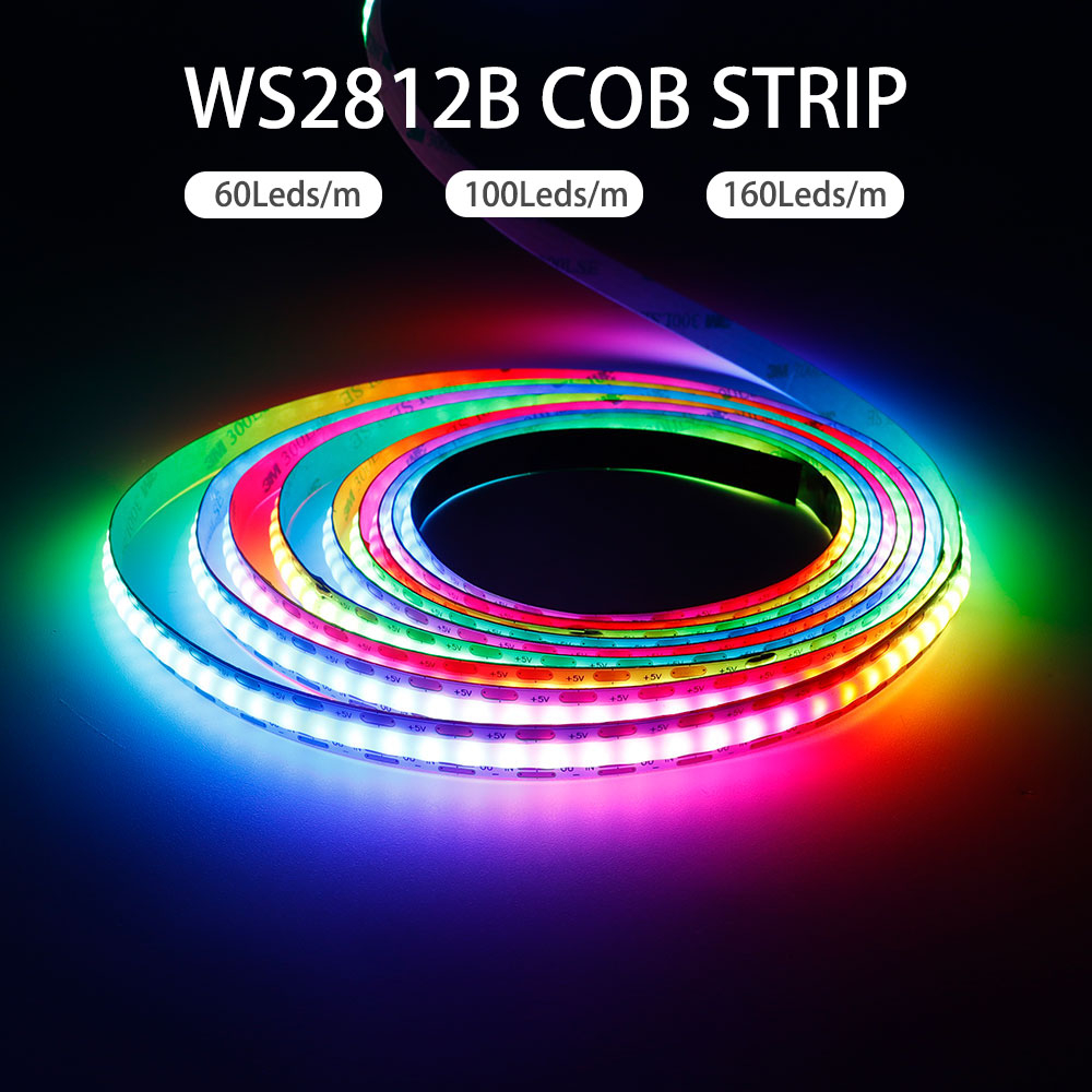 Xnbada WS2812B RGBIC COB Led Strip WS2812 ความหนาแน่นสูงแอดเดรส 60/100/160Leds/m สมาร์ท Dream สี COB