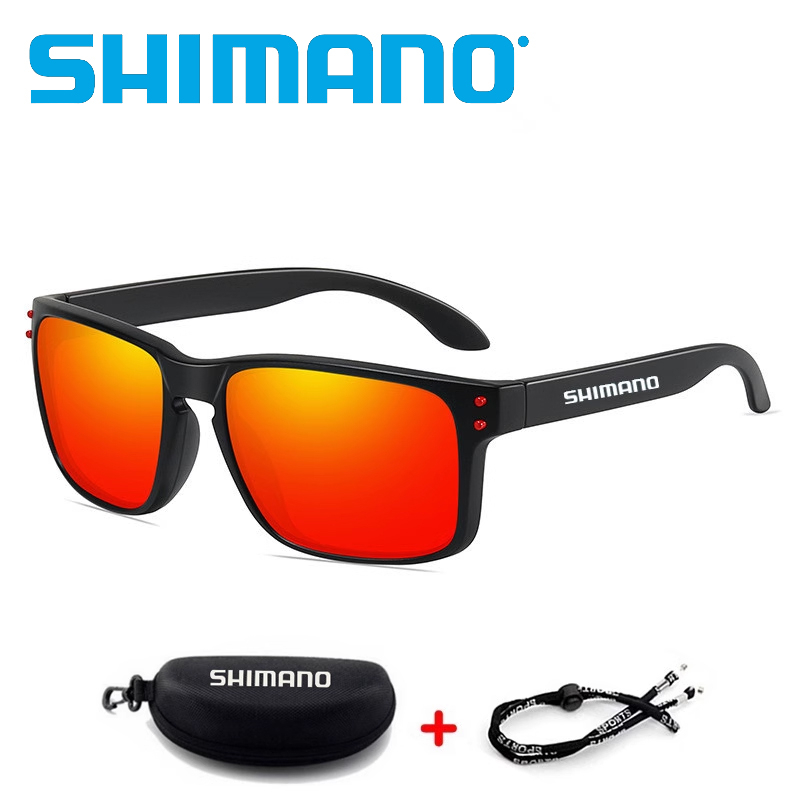 Shimano แว่นตากันแดด เลนส์โพลาไรซ์ ป้องกันแสง UV400 พร้อมสายโซ่ สําหรับผู้ชาย และผู้หญิง เหมาะกับการตกปลา เดินป่า ตกปลา
