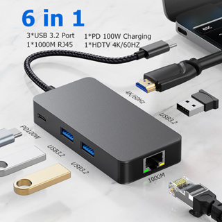 ฮับ USB C 3.2 3.0 PD 100W Type C Data 4K 30HZ 60HZ HDTV สําหรับ Macbook แท็บเล็ต แล็ปท็อป โทรศัพท์